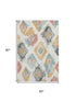 5' X 8' Ivory Gold And Blush Abstract Geometric Washable Area Rug With UV Protection