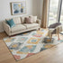 5' X 8' Ivory Gold And Blush Abstract Geometric Washable Area Rug With UV Protection