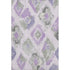 5' X 8' Lavender Ivory And Gray Abstract Geometric Washable Area Rug With UV Protection