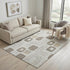 5' X 8' Beige Taupe And Khaki Geometric Washable Area Rug With UV Protection