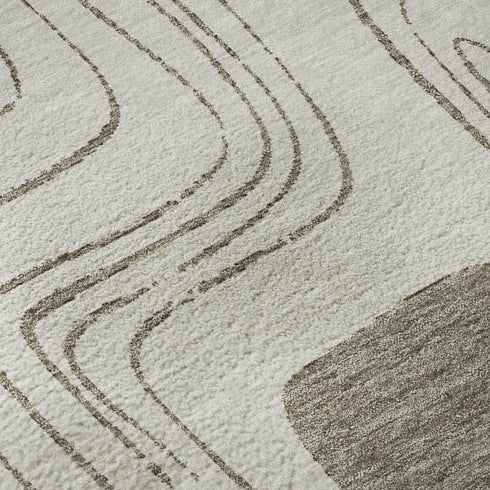 9' X 12' Beige Taupe And Khaki Geometric Washable Area Rug With UV Protection
