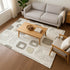 9' X 12' Beige Taupe And Khaki Geometric Washable Area Rug With UV Protection