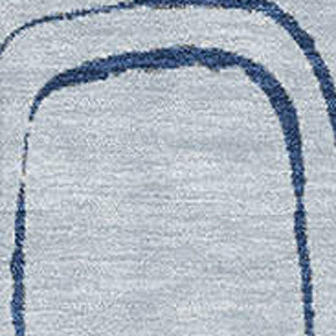 5' X 8' Blue Sky Blue And Ivory Geometric Washable Area Rug With UV Protection