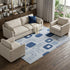 8' X 10' Blue Sky Blue And Ivory Geometric Washable Area Rug With UV Protection