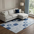 9' X 12' Blue Sky Blue And Ivory Geometric Washable Area Rug With UV Protection
