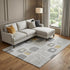 8' X 10' Gray Silver And Gold Geometric Washable Area Rug With UV Protection