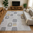 8' X 10' Gray Silver And Gold Geometric Washable Area Rug With UV Protection