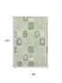 8' X 10' Mint Green And Ivory Geometric Washable Area Rug With UV Protection