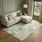9' X 12' Mint Green And Ivory Geometric Washable Area Rug With UV Protection
