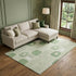 9' X 12' Mint Green And Ivory Geometric Washable Area Rug With UV Protection