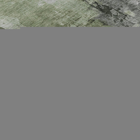 9' X 12' Green Ivory And Gray Abstract Washable Area Rug With UV Protection