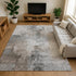 8' X 10' Ivory Gray And Beige Abstract Washable Area Rug With UV Protection