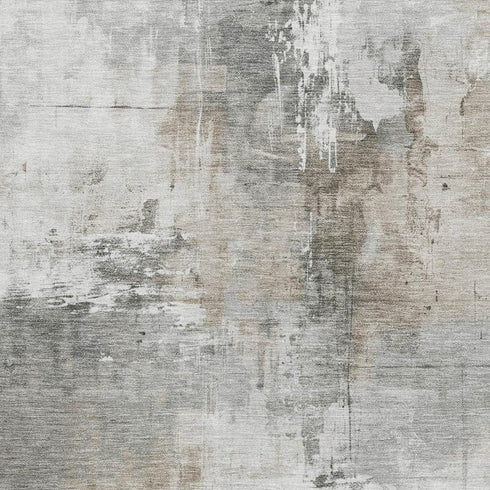 8' X 10' Ivory Gray And Beige Abstract Washable Area Rug With UV Protection