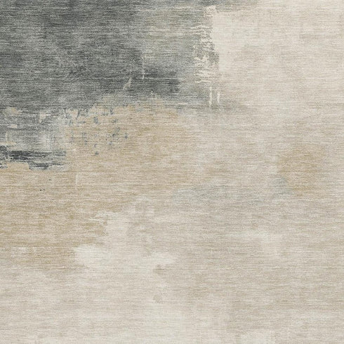 5' X 8' Beige Ivory And Gray Abstract Washable Area Rug With UV Protection