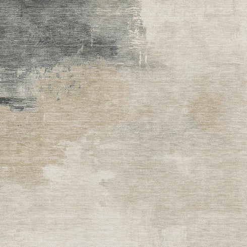 8' X 10' Beige Ivory And Gray Abstract Washable Area Rug With UV Protection