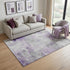 5' X 8' Lavender Silver And Gray Abstract Washable Area Rug With UV Protection