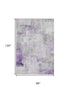 8' X 10' Lavender Silver And Gray Abstract Washable Area Rug With UV Protection
