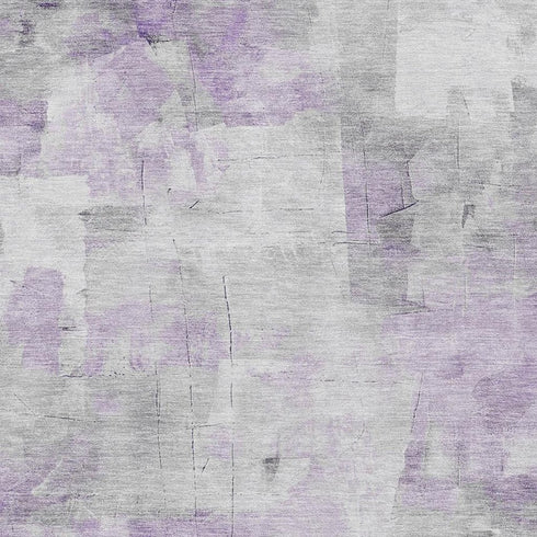 8' X 10' Lavender Silver And Gray Abstract Washable Area Rug With UV Protection