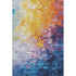 5' X 8' Gold Yellow And Teal Abstract Washable Area Rug With UV Protection