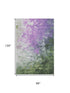 8' X 10' Purple Green And Ivory Abstract Washable Area Rug With UV Protection