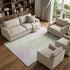 9' X 12' Artichoke Green Ivory And Lavender Abstract Washable Area Rug With UV Protection
