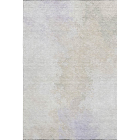8' X 10' Beige And Ivory Abstract Washable Area Rug With UV Protection