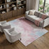 8' X 10' Blush Blue And Ivory Abstract Washable Area Rug With UV Protection
