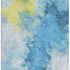 5' X 8' Blue Yellow And Ivory Abstract Washable Area Rug With UV Protection