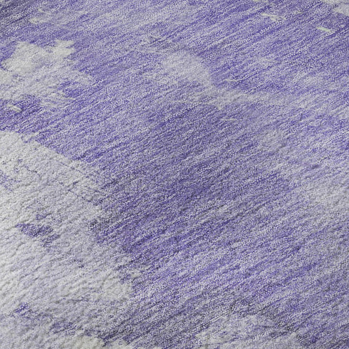5' X 8' Lavender Ivory And Mint Green Abstract Washable Area Rug With UV Protection