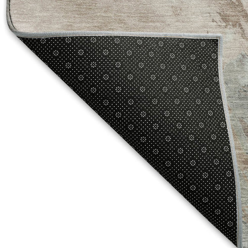 8' X 10' Coffee Ivory And Gray Abstract Washable Area Rug With UV Protection