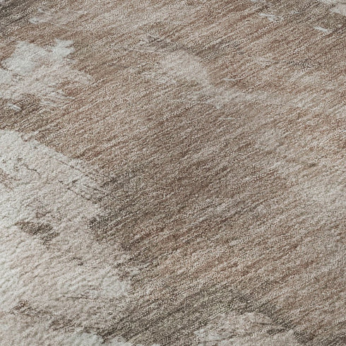 8' X 10' Coffee Ivory And Gray Abstract Washable Area Rug With UV Protection