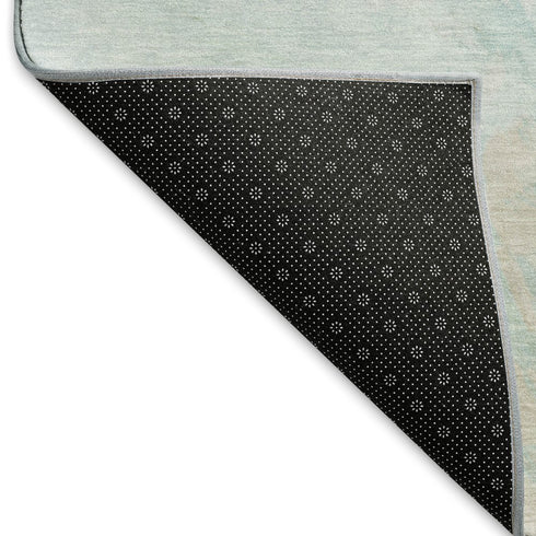 8' X 10' Pale Aqua Gray And Ivory Abstract Washable Area Rug With UV Protection