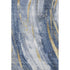 5' X 8' Blue Gold And Ivory Abstract Washable Area Rug With UV Protection