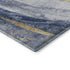 5' X 8' Blue Gold And Ivory Abstract Washable Area Rug With UV Protection