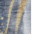 5' X 8' Blue Gold And Ivory Abstract Washable Area Rug With UV Protection