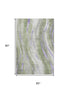 5' X 8' Olive Green Lavender And Ivory Abstract Washable Area Rug With UV Protection