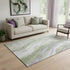 5' X 8' Olive Green Lavender And Ivory Abstract Washable Area Rug With UV Protection