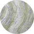 8' Olive Green Lavender And Ivory Abstract Washable Round Rug With UV Protection