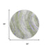 8' Olive Green Lavender And Ivory Abstract Washable Round Rug With UV Protection