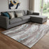 8' X 10' Taupe Blue And Ivory Abstract Washable Area Rug With UV Protection