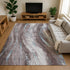 8' X 10' Taupe Blue And Ivory Abstract Washable Area Rug With UV Protection