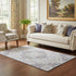 5' X 8' Lavender Ivory And Gold Medallion Washable Area Rug With UV Protection