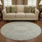 8' Taupe Gray And Ivory Medallion Washable Round Rug With UV Protection