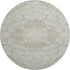 8' Taupe Gray And Ivory Medallion Washable Round Rug With UV Protection