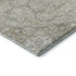 8' Taupe Gray And Ivory Medallion Washable Round Rug With UV Protection