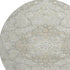8' Taupe Gray And Ivory Medallion Washable Round Rug With UV Protection
