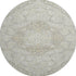 8' Taupe Gray And Ivory Medallion Washable Round Rug With UV Protection