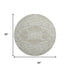8' Taupe Gray And Ivory Medallion Washable Round Rug With UV Protection