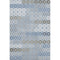 5' X 8' Denim Blue Gray And Silver Geometric Washable Area Rug With UV Protection