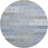 8' Denim Blue Gray And Silver Geometric Washable Round Rug With UV Protection